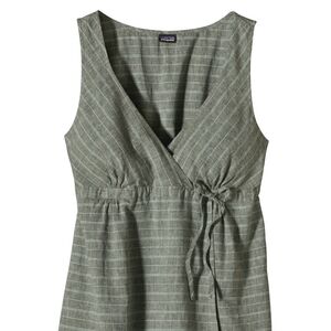 Patagonia W's Island Hemp Crossover Dress Size 2 Basin Green